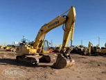 Used Excavator for Sale,Back corner of used Komatsu,Used Excavator in yard for Sale